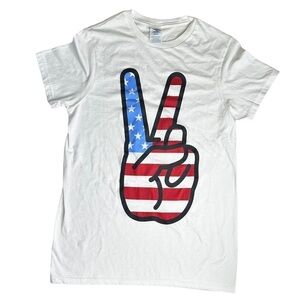 Delta Soft Brand American Flag Peace Sign. Size Small